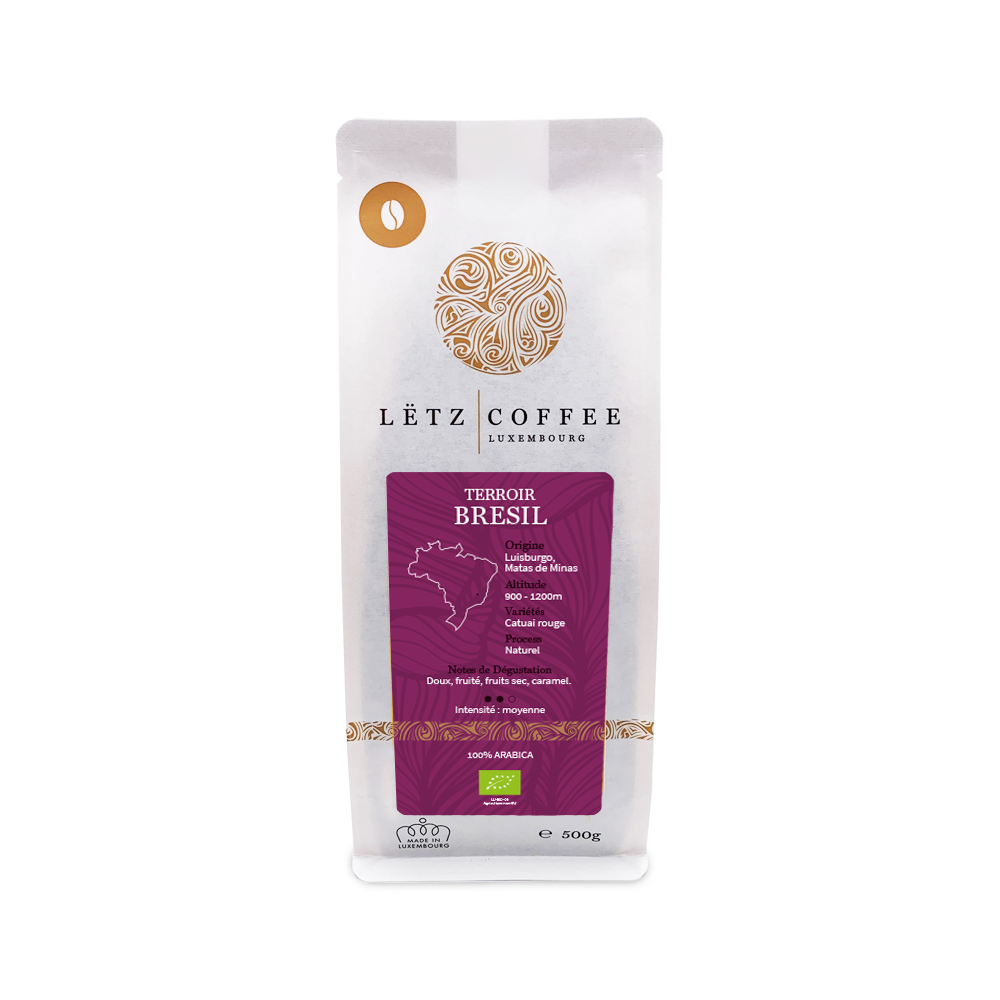 Café BRESIL BIO - Terroir Matas de Minas - Fermes Klem - Nature - 100% arabica Bio - 500g by Letz Coffee Luxembourg